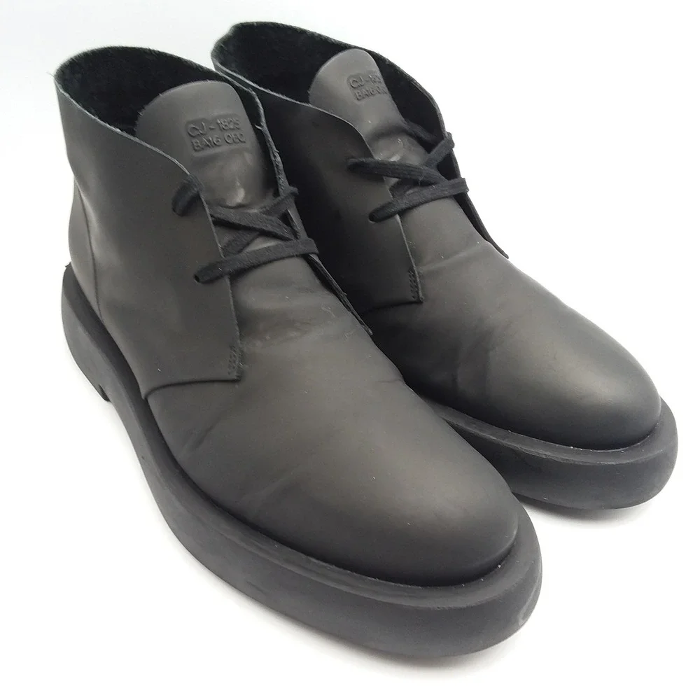 Clarks Originals Mileno Desert Mens Size 10 Black Leather Chukka Boots EU43